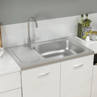 Produktbild för Diskho med avrinningsyta silver 800x500x155 mm rostfritt stål