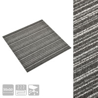 Miniatyr av produktbild för Textilplattor 20 st 5 m² 50x50 cm antracit ränder
