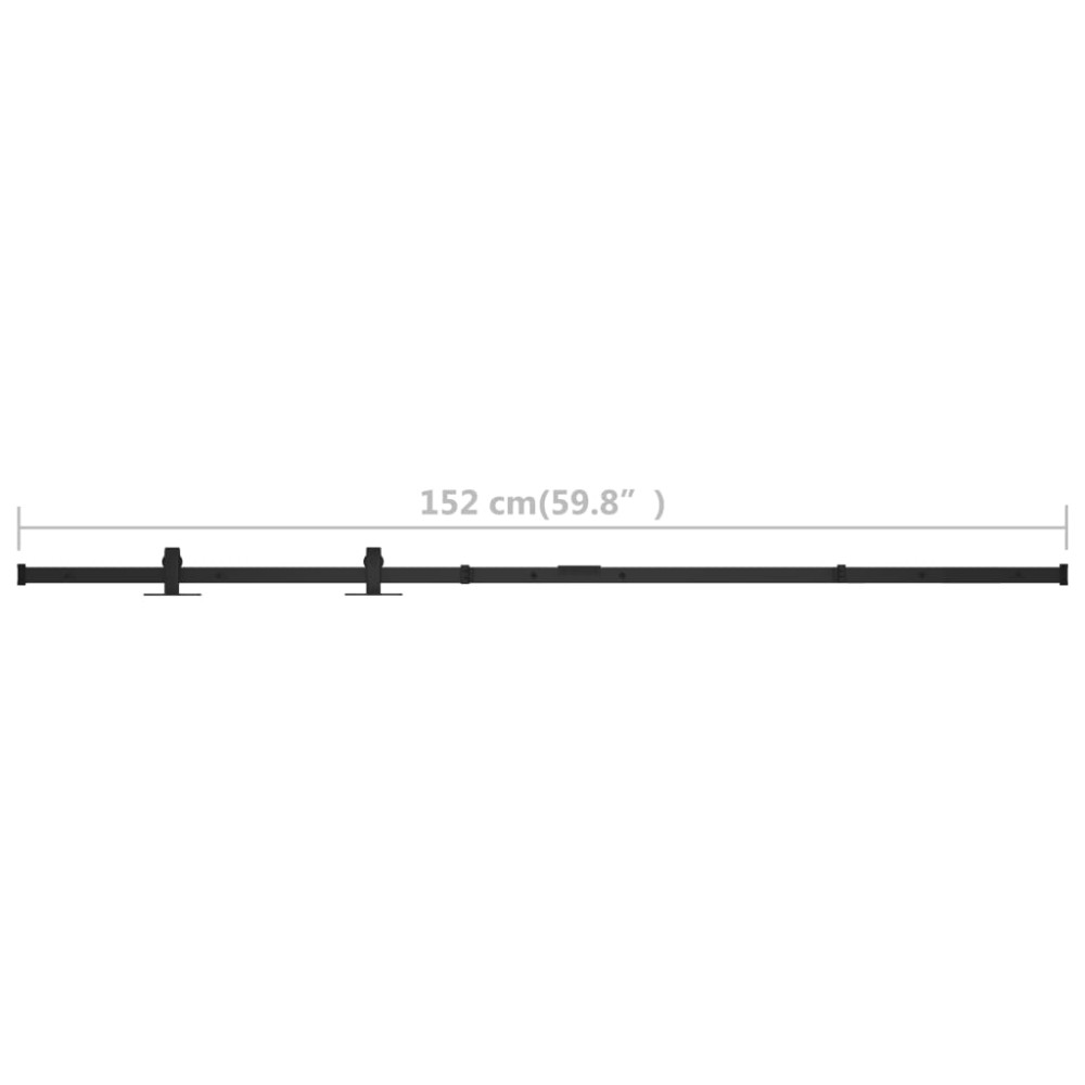 Produktbild för Mini skjutdörrsbeslag för skåp kolstål 152 cm