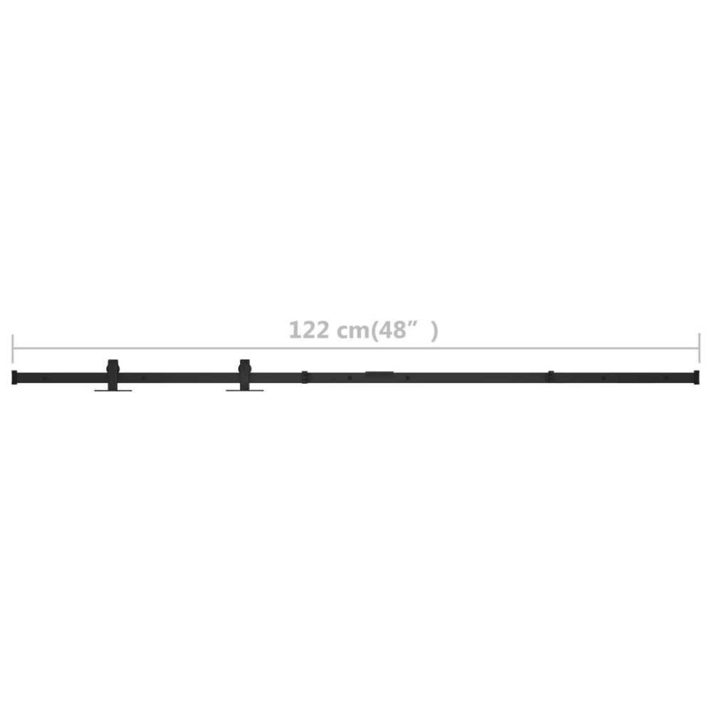 Produktbild för Mini skjutdörrsbeslag för skåp kolstål 122 cm