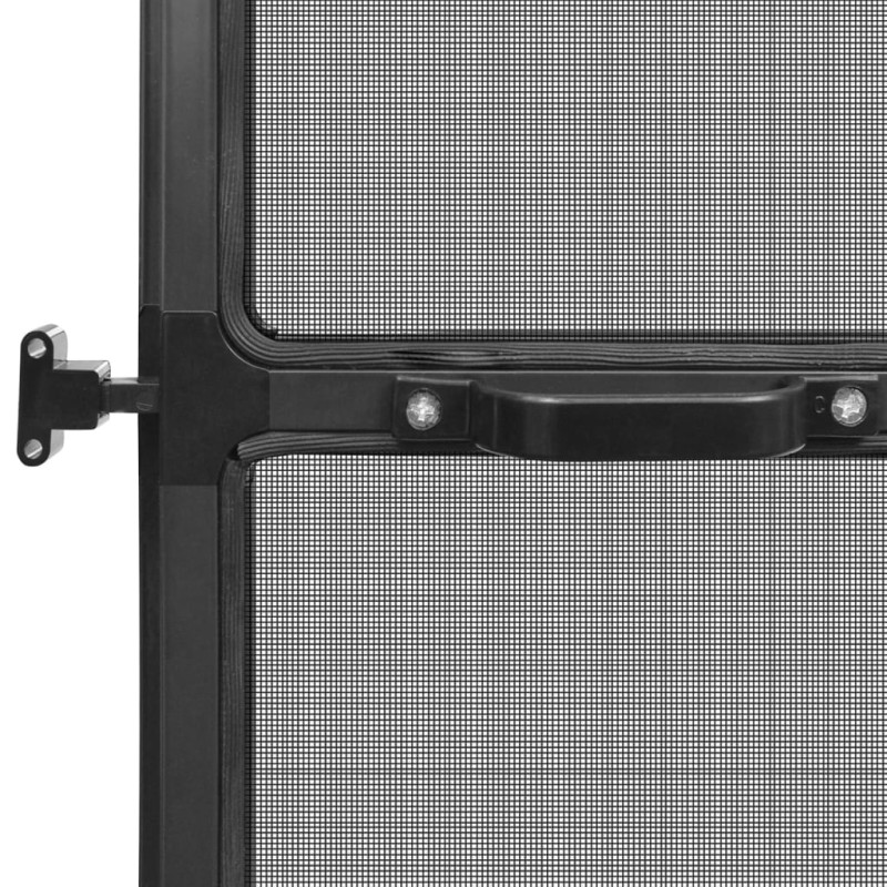 Produktbild för Insektsnät med gångjärn för dörr antracit 100x215 cm