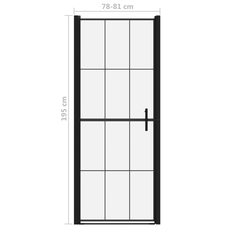 Produktbild för Duschdörr härdat glas 81x195 cm svart
