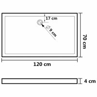 Produktbild för Duschkar rektangulärt ABS vit 70x120 cm
