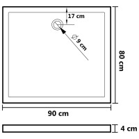 Produktbild för Duschkar rektangulärt ABS svart 80x90 cm