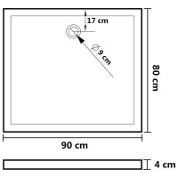 Produktbild för Duschkar rektangulärt ABS svart 80x90 cm