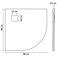 Miniatyr av produktbild för Duschkar SMC grå 90x90 cm