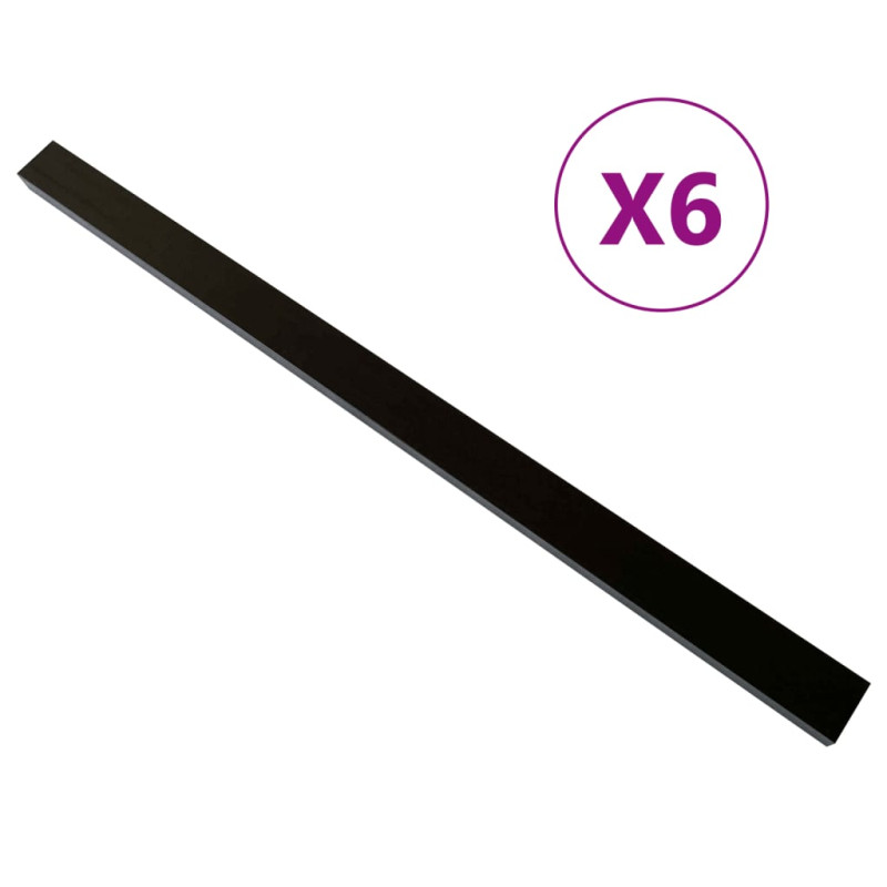 Produktbild för Kompositregel 6 st svart 170x8,5x4,5 cm WPC