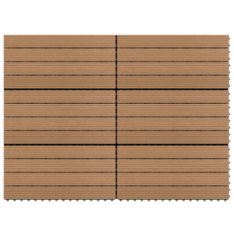 Produktbild för Markplattor 6 st WPC 60x30 cm 1,08 m² brun