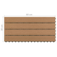 Produktbild för Markplattor 6 st WPC 60x30 cm 1,08 m² brun