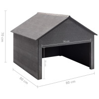 Miniatyr av produktbild för Garage för gräsklippare grå 80x80x70 cm WPC