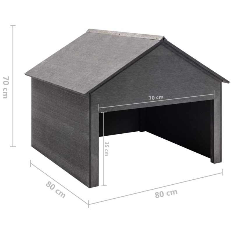 Produktbild för Garage för gräsklippare grå 80x80x70 cm WPC