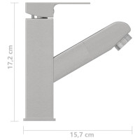 Produktbild för Badrumsblandare med utdragbar pip silver 157x172 mm
