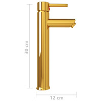 Miniatyr av produktbild för Badrumsblandare guld 12x30 cm