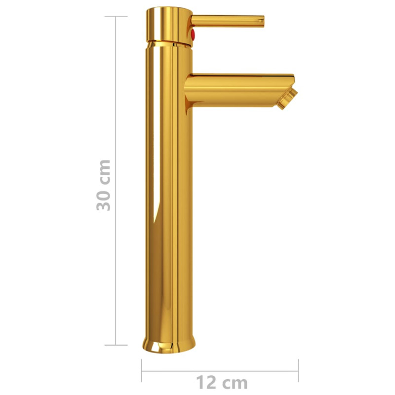 Produktbild för Badrumsblandare guld 12x30 cm