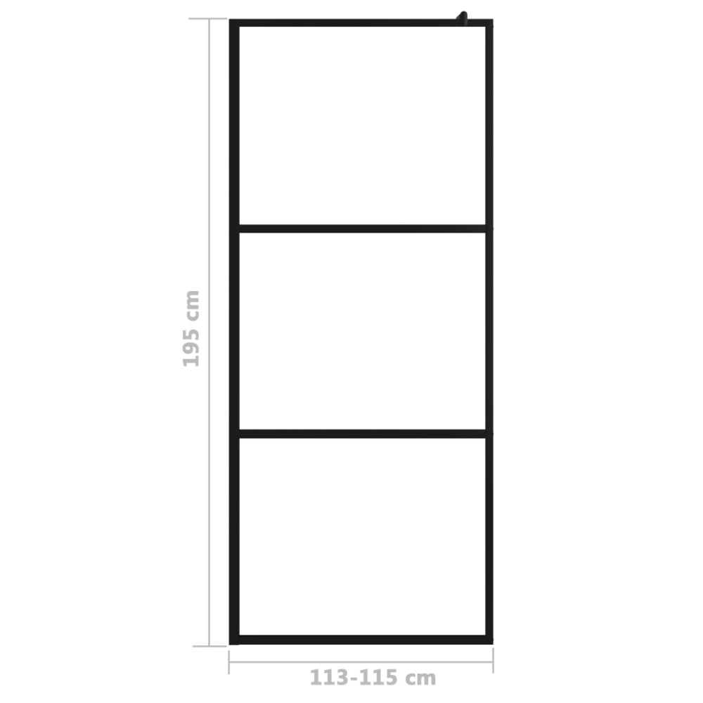 Produktbild för Duschvägg med klart ESG-glas svart 115x195 cm