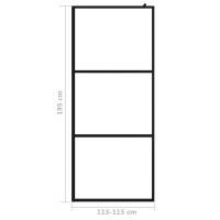 Produktbild för Duschvägg med klart ESG-glas svart 115x195 cm
