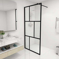Miniatyr av produktbild för Duschvägg till duschkabin härdat glas svart 90x195 cm