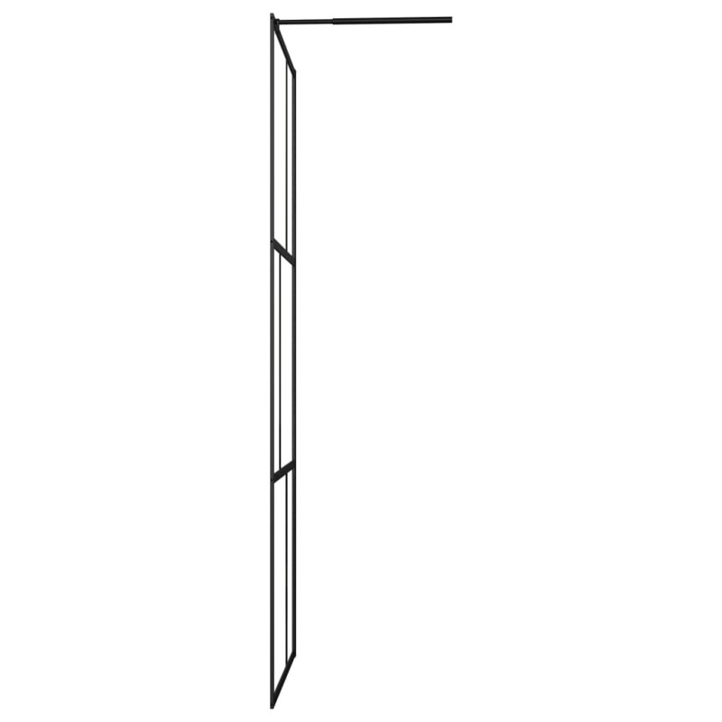 Produktbild för Duschvägg till duschkabin härdat glas svart 90x195 cm