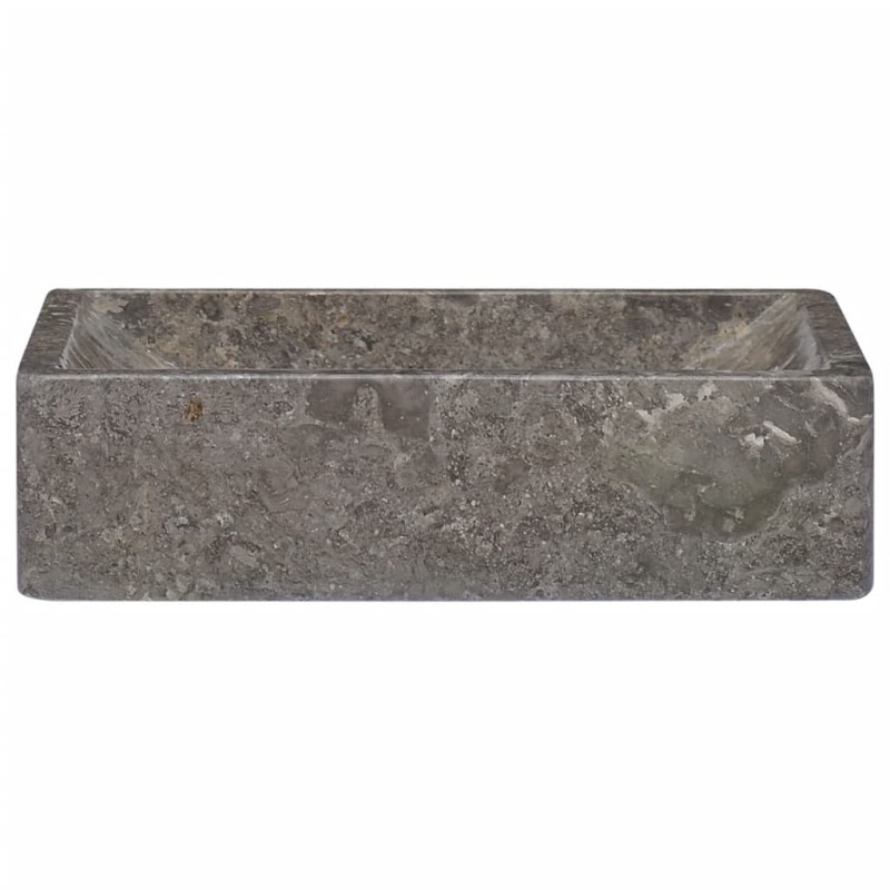 Produktbild för Handfat 45x30x12 cm marmor grå högglans