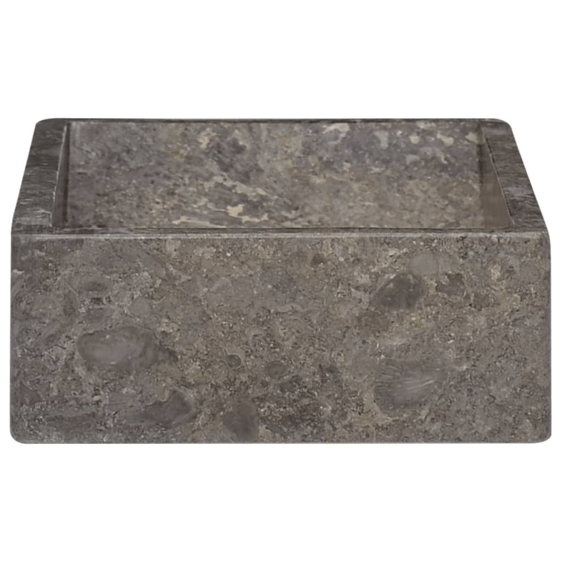 Produktbild för Handfat 45x30x12 cm marmor grå högglans