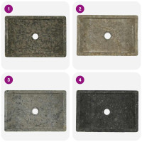 Produktbild för Handfat 45x30x12 cm marmor grå högglans