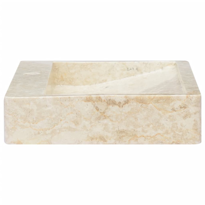 Produktbild för Handfat gräddvit 58x39x10 cm marmor
