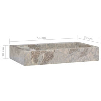 Miniatyr av produktbild för Handfat grå 58x39x10 cm marmor