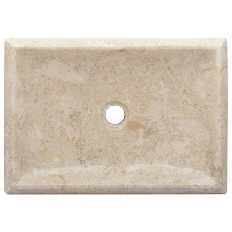 Produktbild för Handfat gräddvit 50x35x10 cm marmor