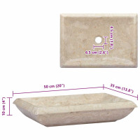 Produktbild för Handfat gräddvit 50x35x10 cm marmor
