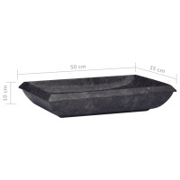 Miniatyr av produktbild för Handfat svart 50x35x10 cm marmor