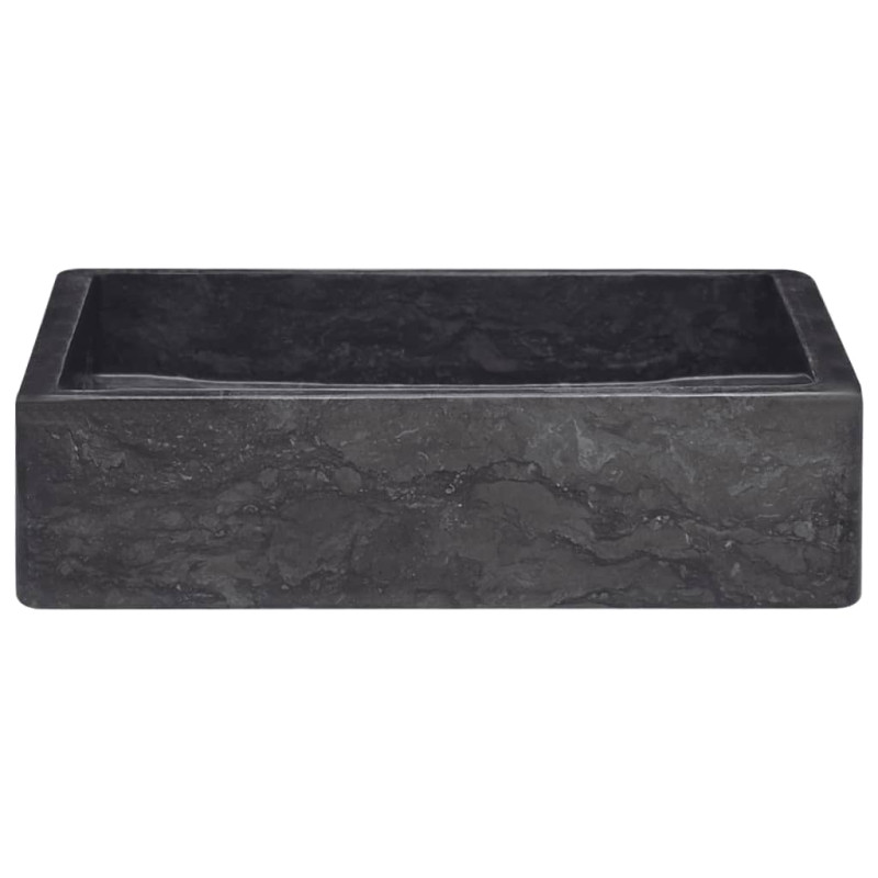 Produktbild för Handfat svart 40x40x10 cm marmor