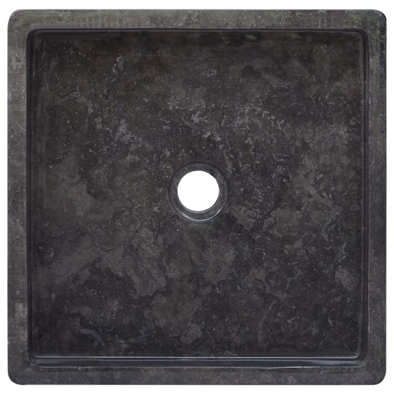 Produktbild för Handfat svart 40x40x10 cm marmor