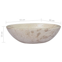 Produktbild för Handfat gräddvit 53x40x15 cm marmor
