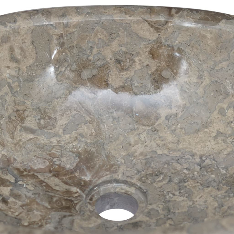 Produktbild för Handfat grå 53x40x15 cm marmor