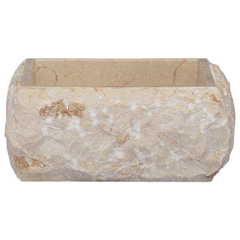 Produktbild för Handfat gräddvit 30x30x13 cm marmor
