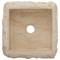 Miniatyr av produktbild för Handfat gräddvit 30x30x13 cm marmor