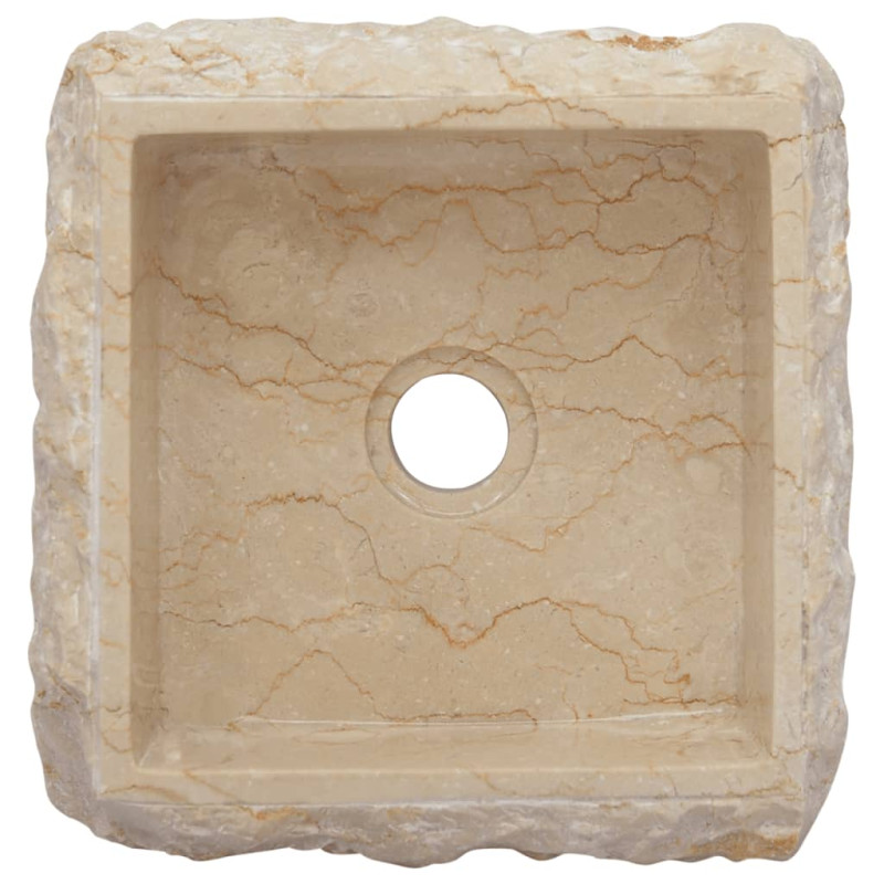 Produktbild för Handfat gräddvit 30x30x13 cm marmor