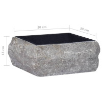 Produktbild för Handfat svart 30x30x13 cm marmor