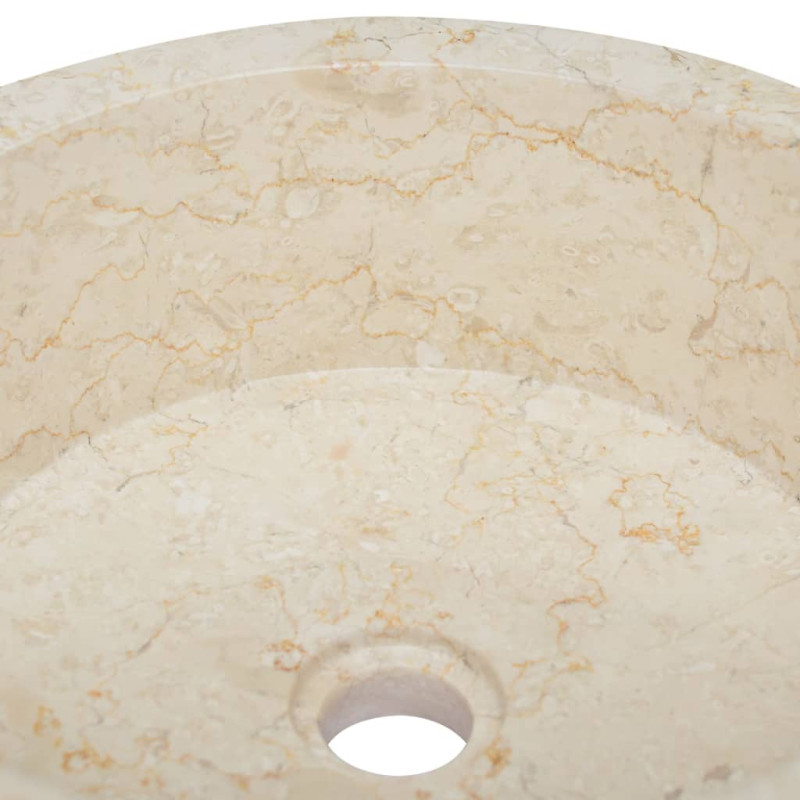 Produktbild för Handfat gräddvit Ø40x15 cm marmor