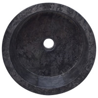 Produktbild för Handfat svart Ø40x15 cm marmor