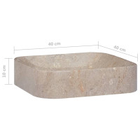Miniatyr av produktbild för Handfat grå 40x40x10 cm marmor