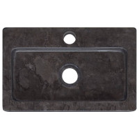 Produktbild för Väggmonterat handfat svart 38x24x6,5 cm marmor