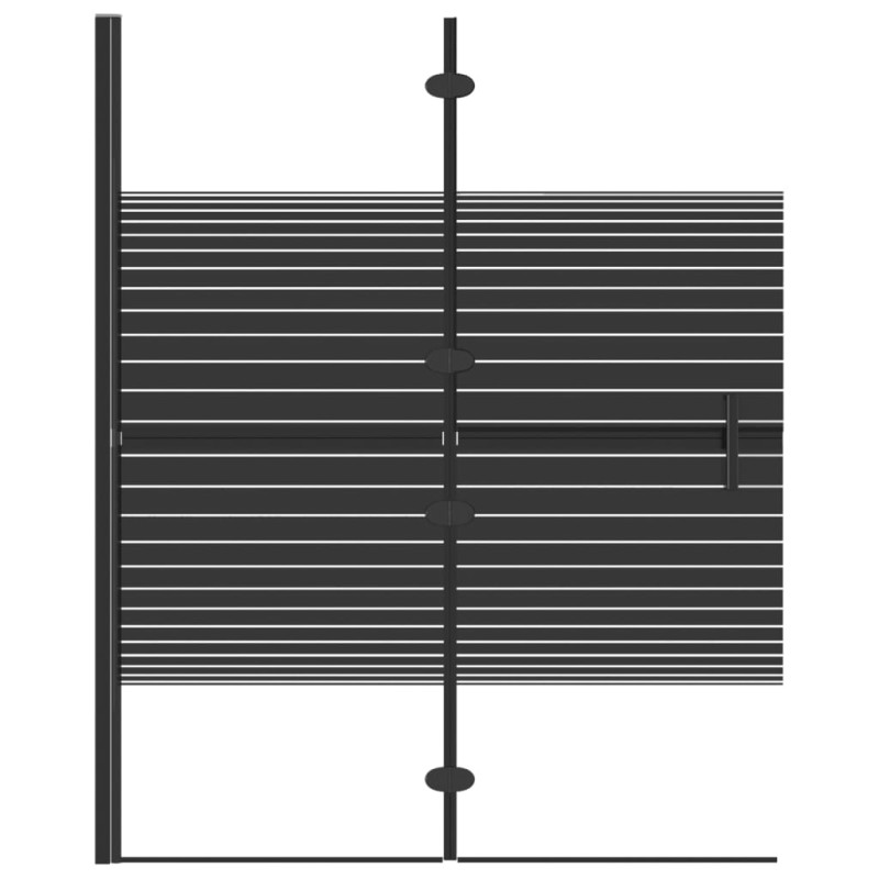 Produktbild för Duschvägg fällbar ESG 100x140 cm svart