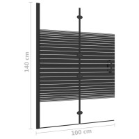 Miniatyr av produktbild för Duschvägg fällbar ESG 100x140 cm svart