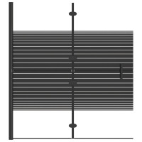 Produktbild för Duschvägg fällbar ESG 120x140 cm svart