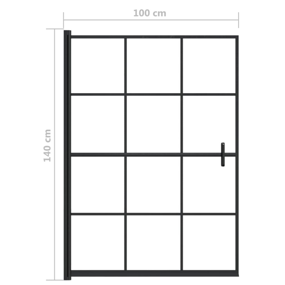 Produktbild för Duschvägg ESG 100x140 cm svart