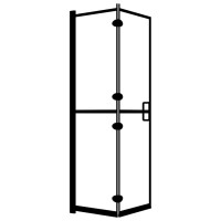 Produktbild för Duschvägg fällbar ESG 100x140 cm svart