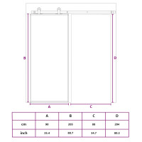 Produktbild för Skjutdörr ESG-glas och aluminium 90x205 cm svart