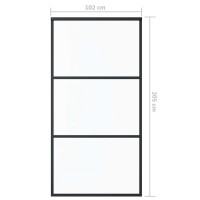 Produktbild för Skjutdörr ESG-glas och aluminium 102x205 cm svart