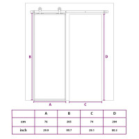 Produktbild för Skjutdörr ESG-glas och aluminium 76x205 cm svart